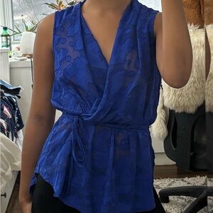 Sunday in Brooklyn Royal Blue Wrap Blouse